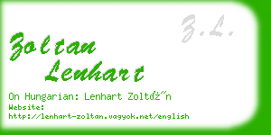 zoltan lenhart business card